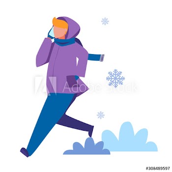 Isolated vector illustration of people wearing warm winter