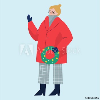 Isolated vector illustration of people wearing warm winter