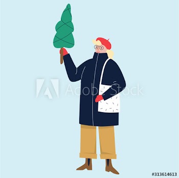 Isolated vector illustration of people wearing warm winter