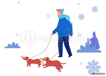 Isolated vector illustration of people wearing warm winter clothes