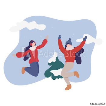 Isolated vector illustration of people wearing warm winter clothes