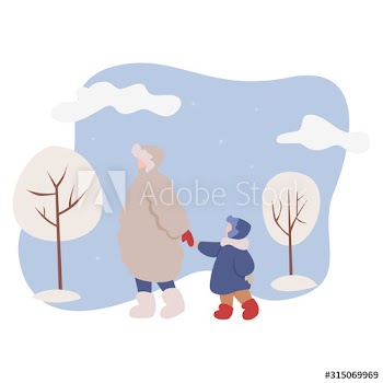 Isolated vector illustration of people wearing warm winter clothes