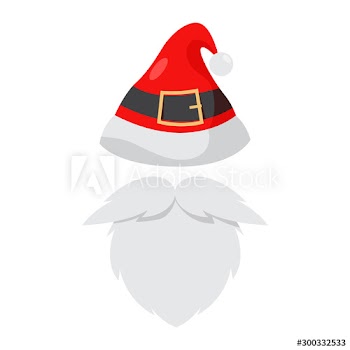 Isolated vector illustration of Santa Claus red and white hats,