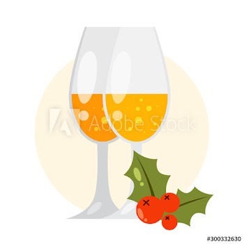 Isolated vector illustration of two glasses of champagne
