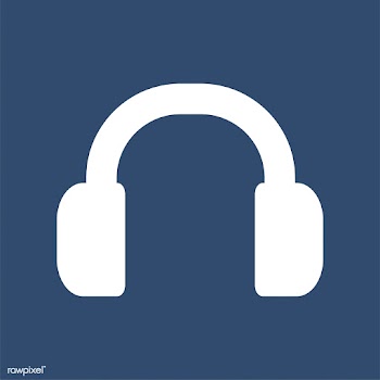 Isolated white headphone icon on blue backgro.. | Free stock vector - 457645