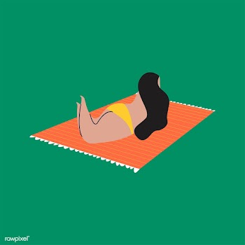 Isolated woman sunbathing in a bikini | Free stock vector - 462130