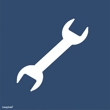Isolated wrench icon on blue background | Free stock vector - 457723