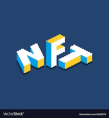isometric 2d text nft in the form of scattered