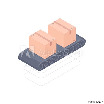 Isometric automated conveyor belt