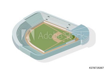 Isometric baseball park, ballpark, diamond