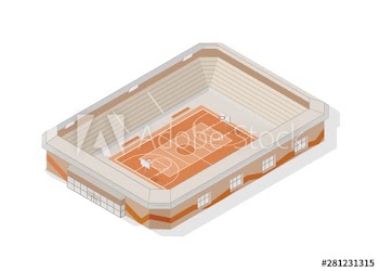 Isometric basketball court