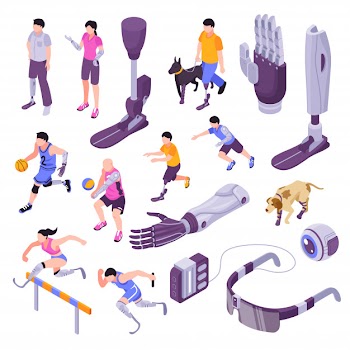 Isometric bionic prothesis set Free Vector