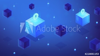 Isometric blockchain technology concept