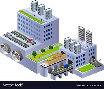  					Isometric buildings vector image														