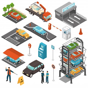 Isometric car parking Free Vector