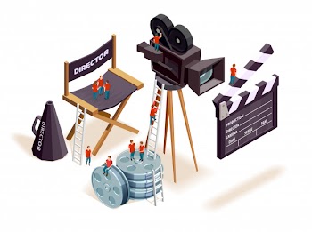 Isometric cinema elements concept Free Vector