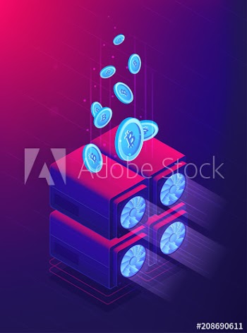 Isometric cloud mining concept