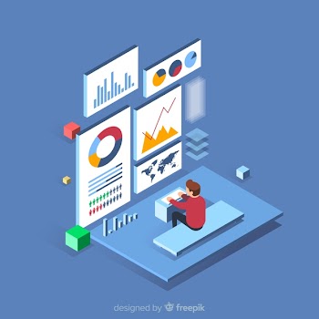 Isometric data visualization concept background Free Vector