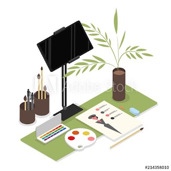 Isometric designer workplace