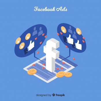 Isometric facebook ads background