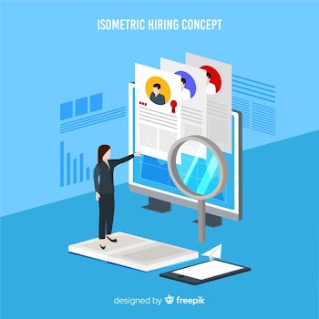 Isometric hiring background