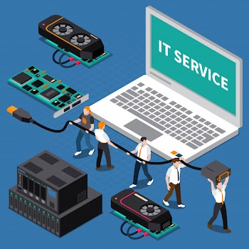 Isometric it people concept Free Vector