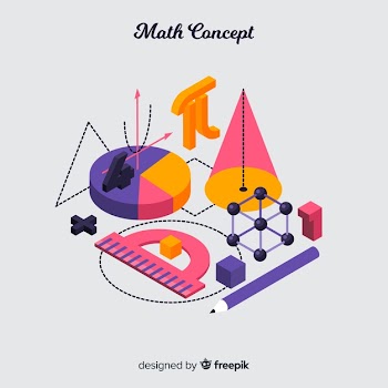 Isometric maths concept background Free Vector