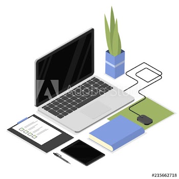 Isometric office workplace