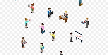 Isometric projection Infographic 3D computer graphics Three-dimensional space - People vector material Office 