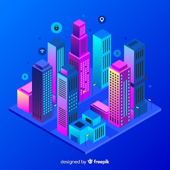 Isometric smart city Free Vector