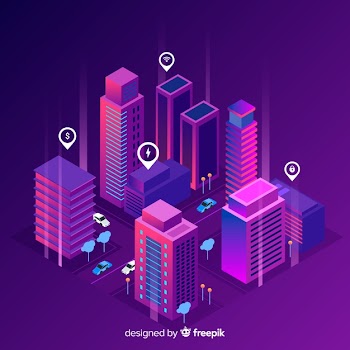Isometric smart city Free Vector