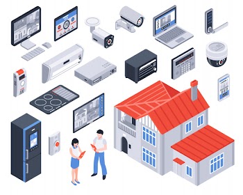 Isometric smart home icon set Free Vector