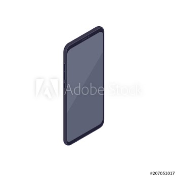 Isometric smartphone isolated on white background