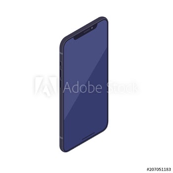 Isometric smartphone isolated on white background
