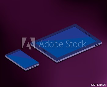 isometric tablet digital technology design