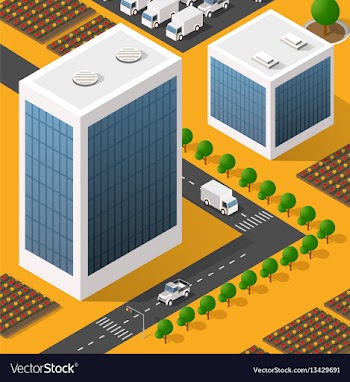  					Isometric view of skyscraper vector image														