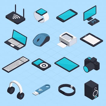 Isometric wireless mobile devices Free Vector