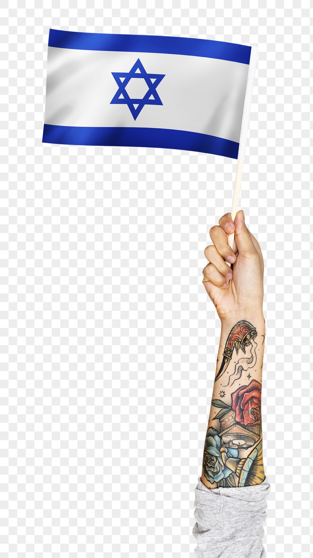 Israel's flag png in tattooed | Free PNG - rawpixel