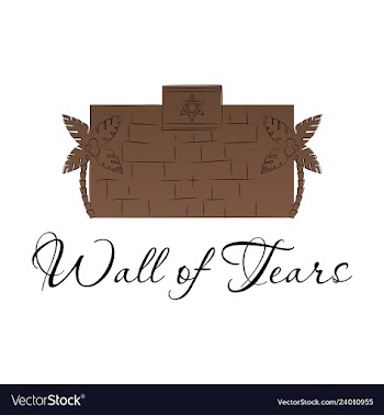 Israel wall of tears time to travel travel poster vector image