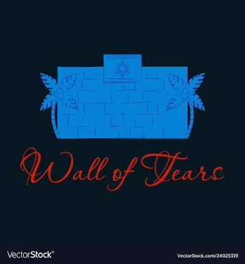 Israel wall of tears time to travel travel poster vector image