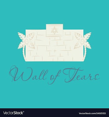 Israel wall of tears time to travel travel poster vector image