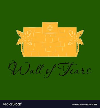 Israel wall of tears time to travel travel poster vector image