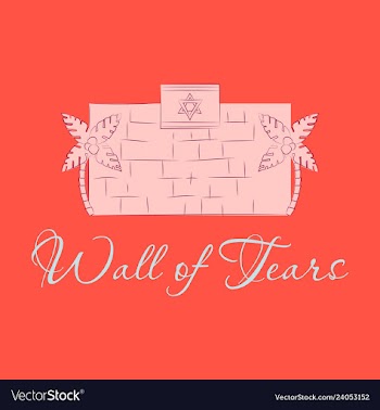 Israel wall of tears time to travel travel poster vector image