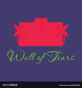 Israel wall of tears time to travel travel poster vector image