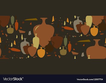 Israeli archaeological amphoras vector image