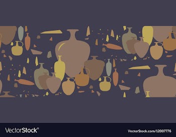 Israeli archaeological amphoras vector image