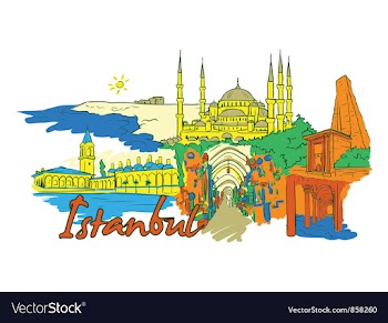 Istanbul doodles vector image