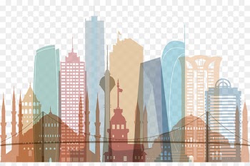 Istanbul Royalty-free Drawing Illustration - Colorful mixed dream city 