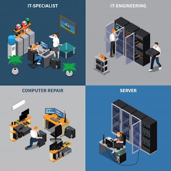 It engineers 2x2 composition set Free Vector