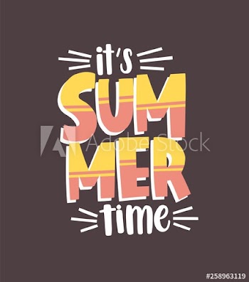 It's Summer Time phrase handwritten with elegant calligraphic font